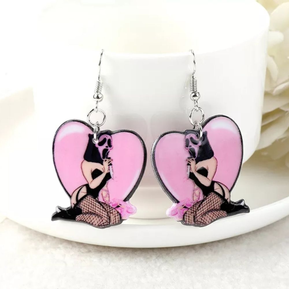 Spooky Goth Gothic Halloween Drop Dangle Horror Earrings Acrylic